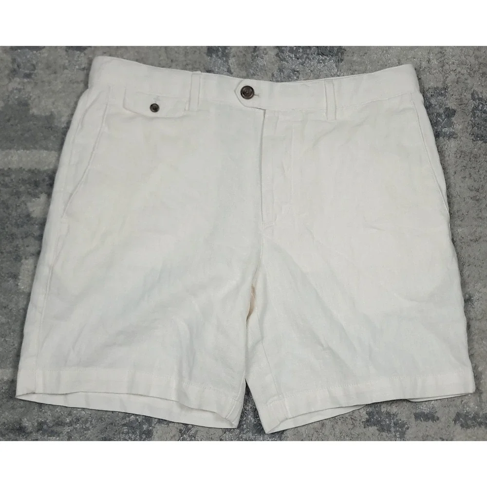 NWT Banana Republic Men's Cream Linen Blend Slim Fit 7